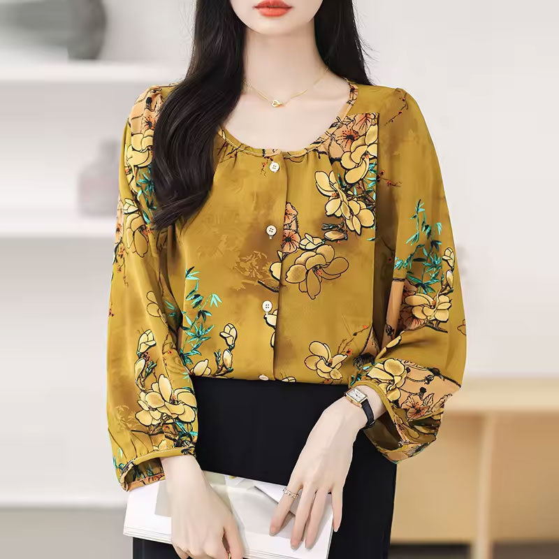 Alara | Floral Button Blouse, Effortless Glow