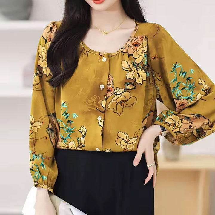Alara | Floral Button Blouse, Effortless Glow
