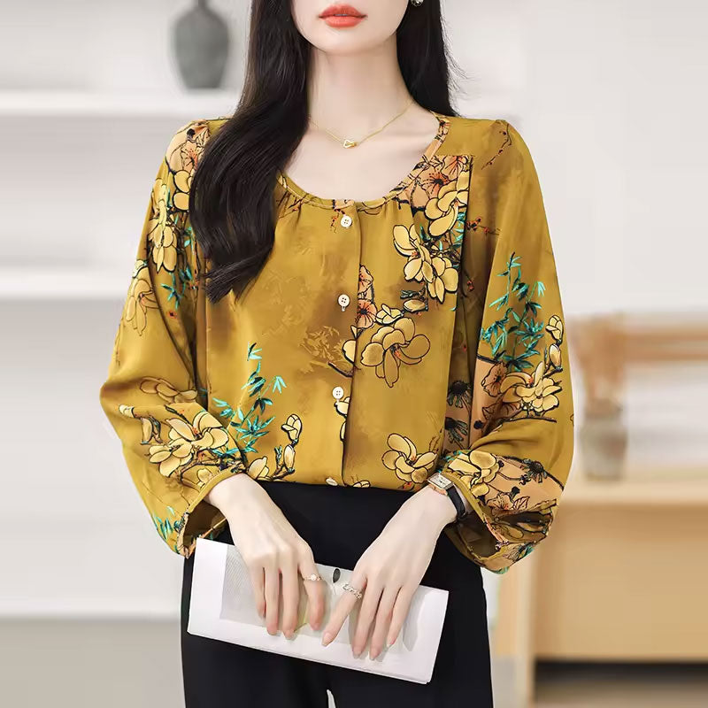 Alara | Floral Button Blouse, Effortless Glow