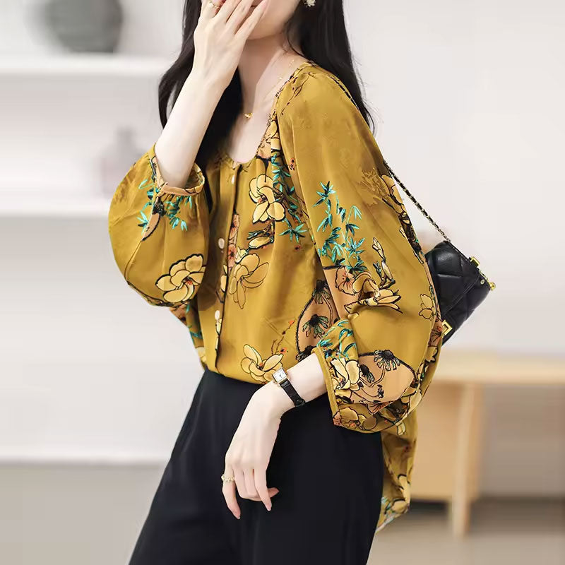 Alara | Floral Button Blouse, Effortless Glow