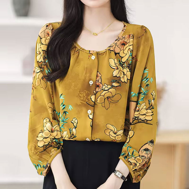 Alara | Floral Button Blouse, Effortless Glow