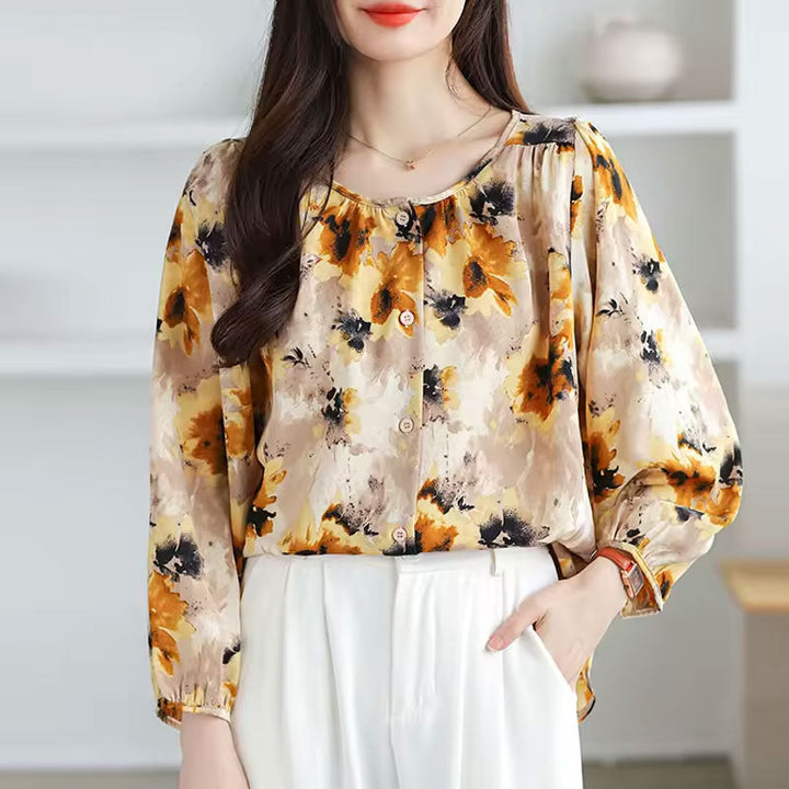 Alara | Floral Button Blouse, Effortless Glow
