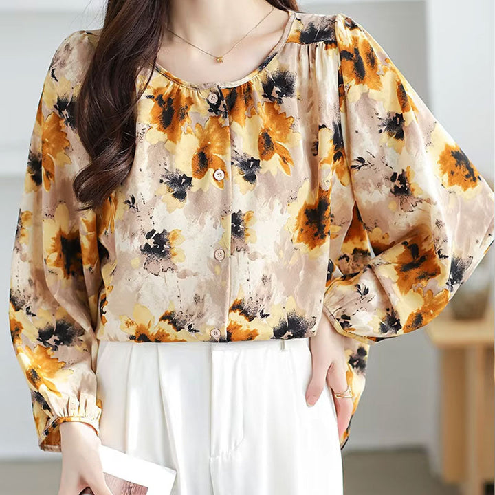 Alara | Floral Button Blouse, Effortless Glow