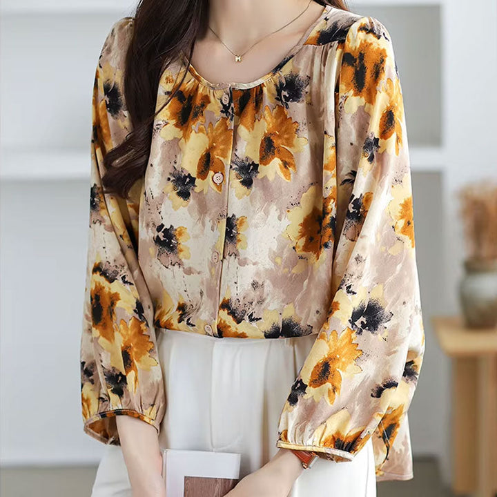 Alara | Floral Button Blouse, Effortless Glow