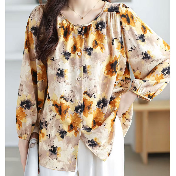 Alara | Floral Button Blouse, Effortless Glow