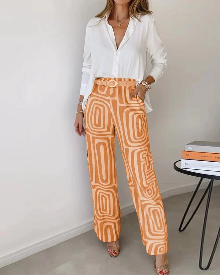 Camille | Geometric Wide-Leg Trouser Set