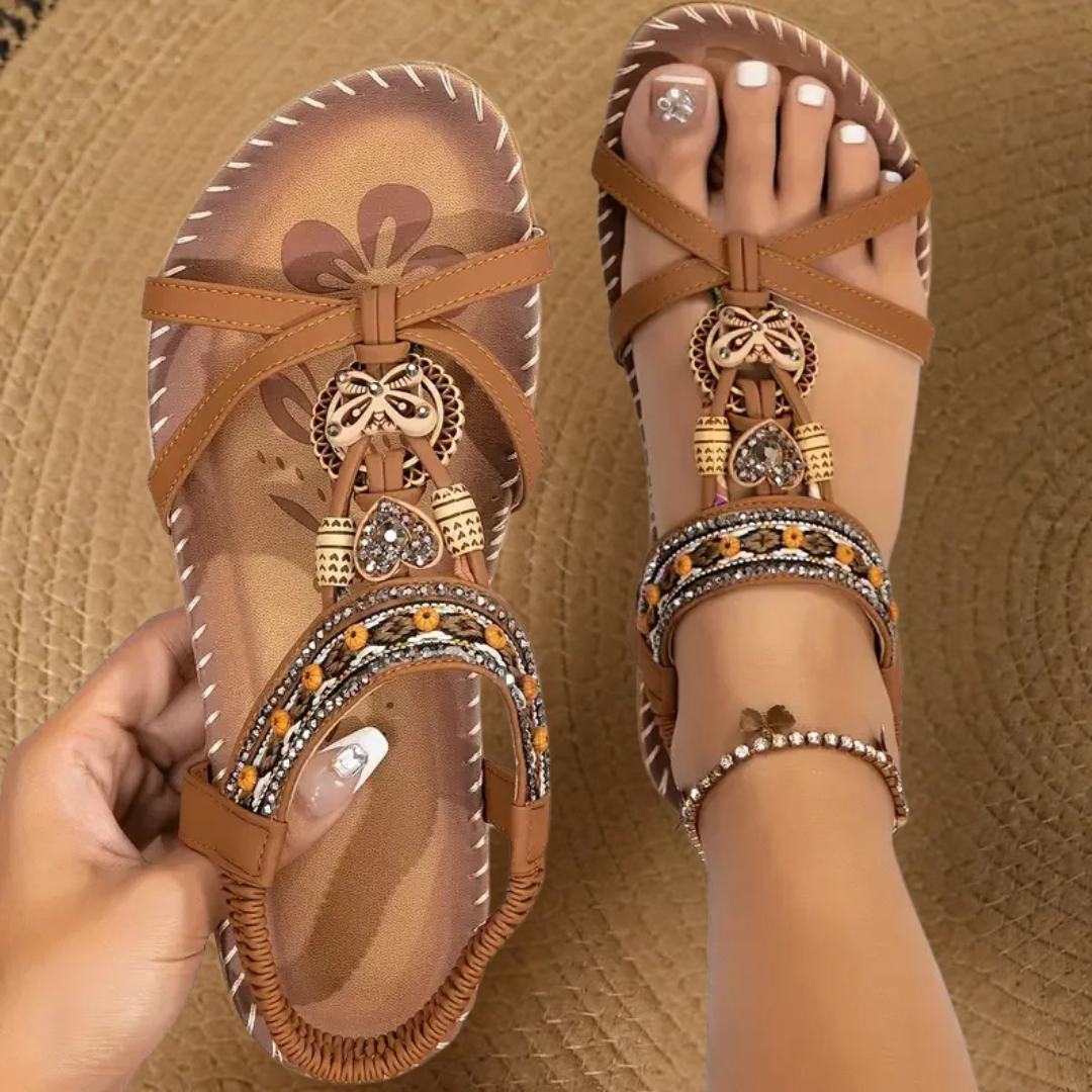 Talitha | Embroidered Boho Comfort Sandals