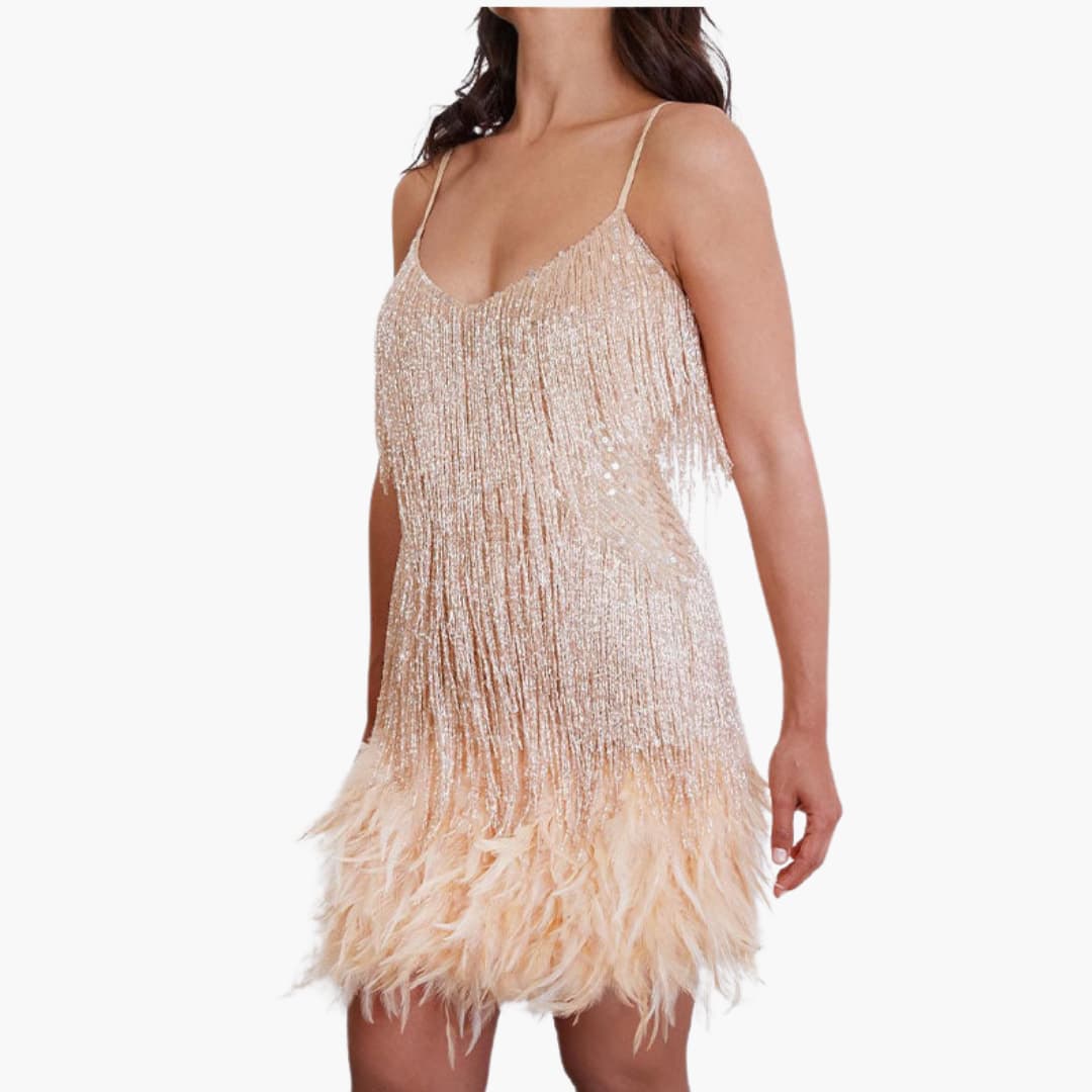 Elowen | Elegant Fringe Party Dress
