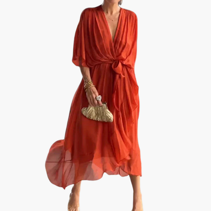 Leonie | Elegant Tie-Waist Midi Dress