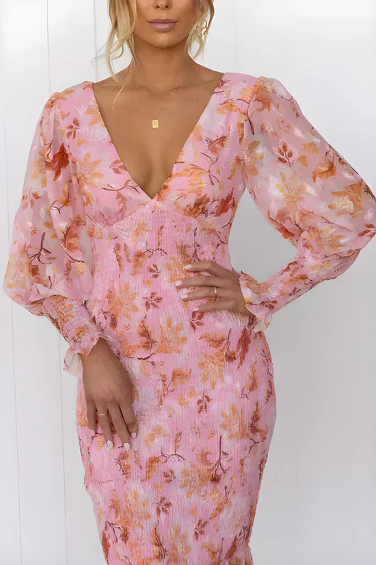 Elira | Romantic Floral Midi Dress