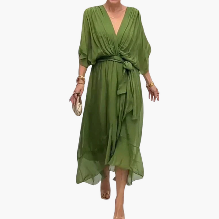 Leonie | Elegant Tie-Waist Midi Dress