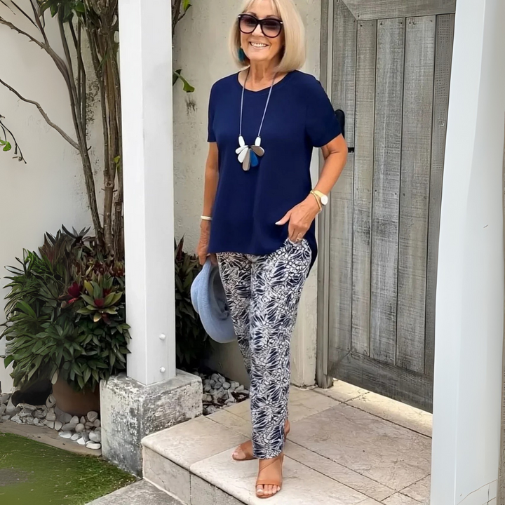 Maribel | Printed Trousers Two-Piece Set