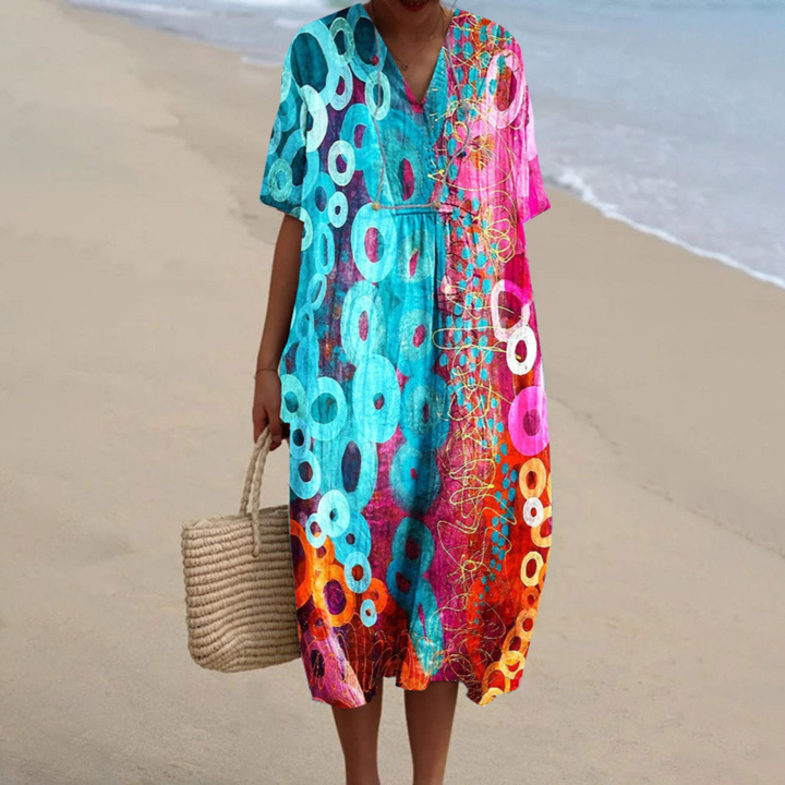 Solara | Printed Midi Kaftan Dress