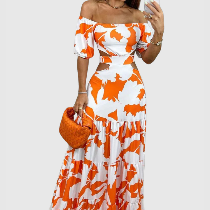 Mira | Bold Off-Shoulder Maxi Dress