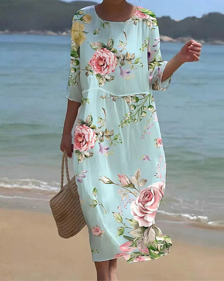 Amara | Relaxed Fit Floral Midi Dress