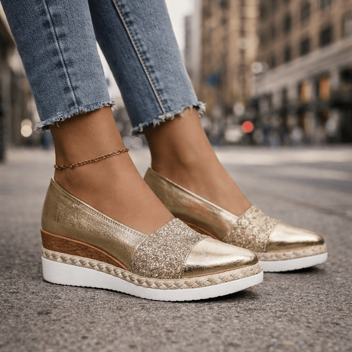 Eloria | Sparkling Platform Slip-On Shoes