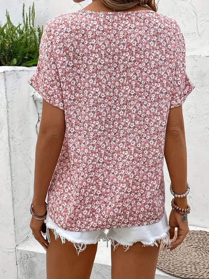 Maribel | Button Front Floral Blouse
