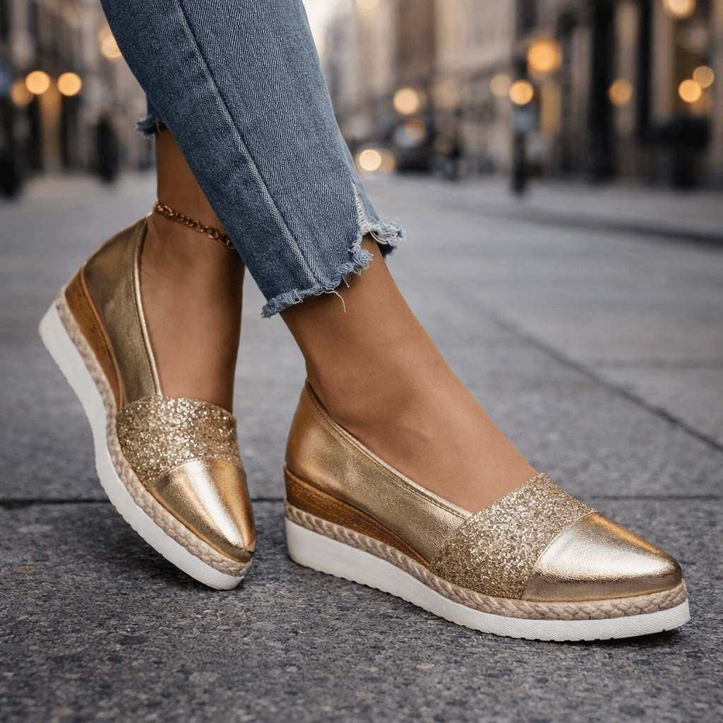 Eloria | Sparkling Platform Slip-On Shoes