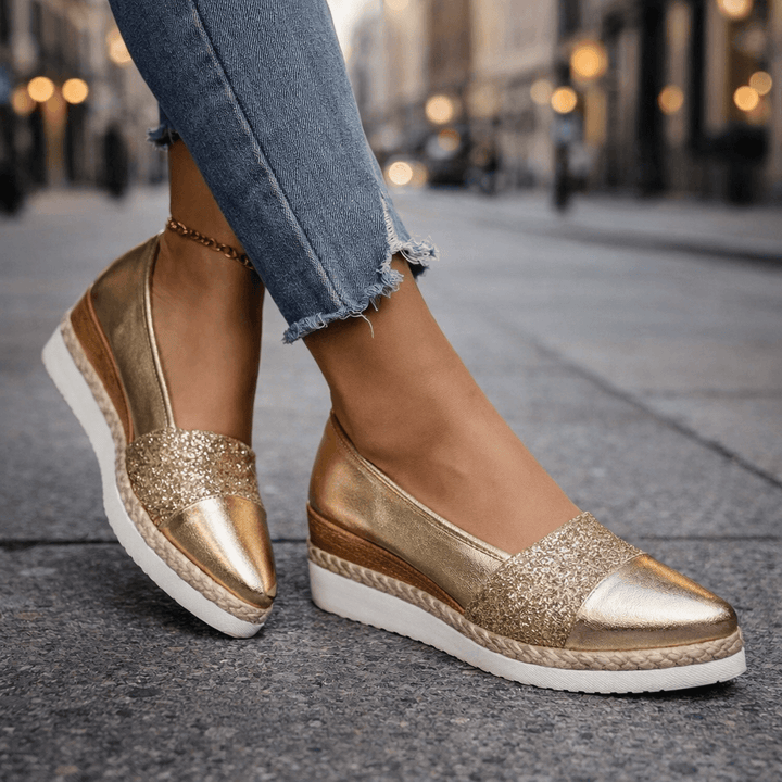 Eloria | Sparkling Platform Slip-On Shoes