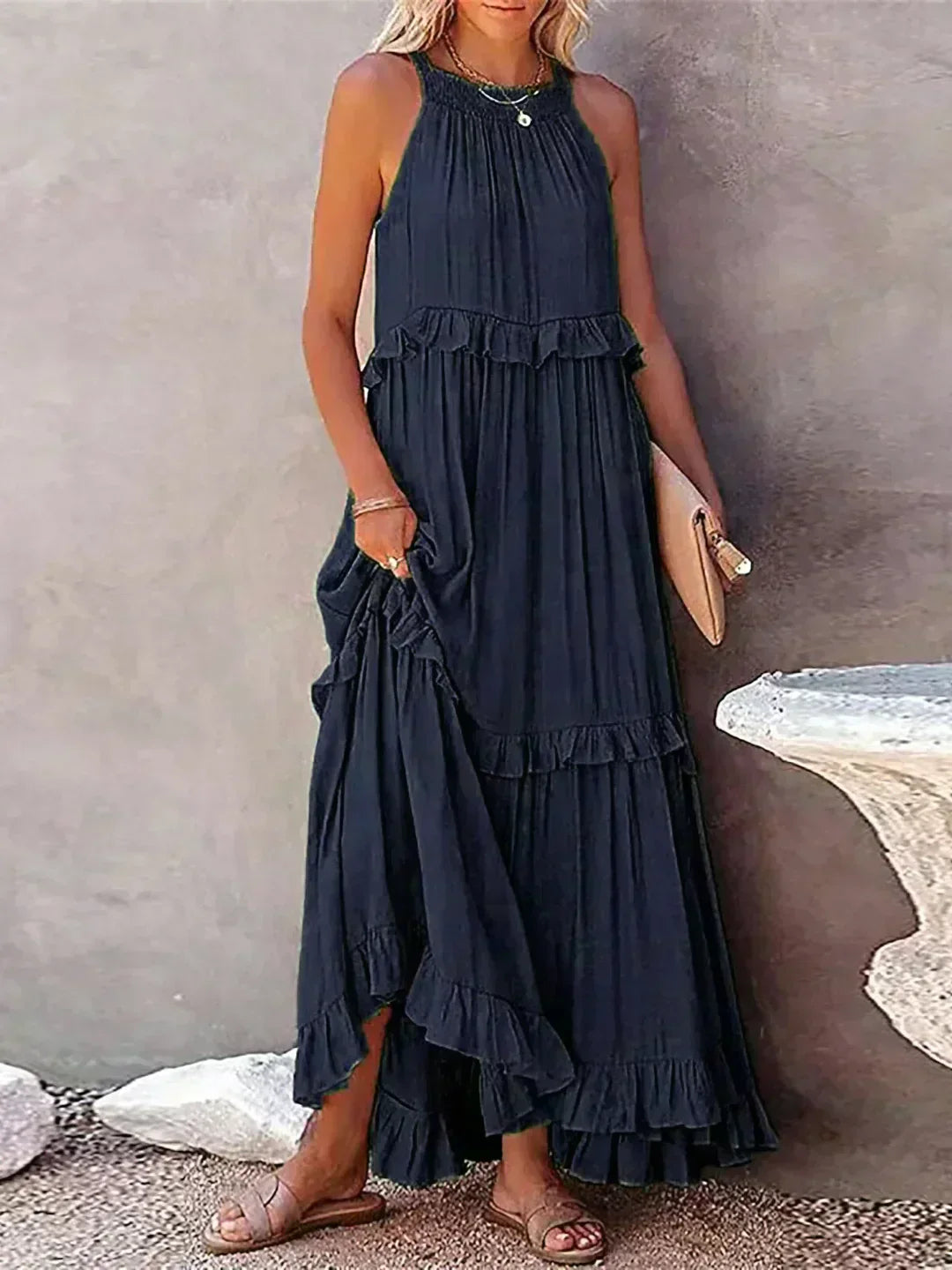 Zerina | Flowing Ruffle Maxi Dress