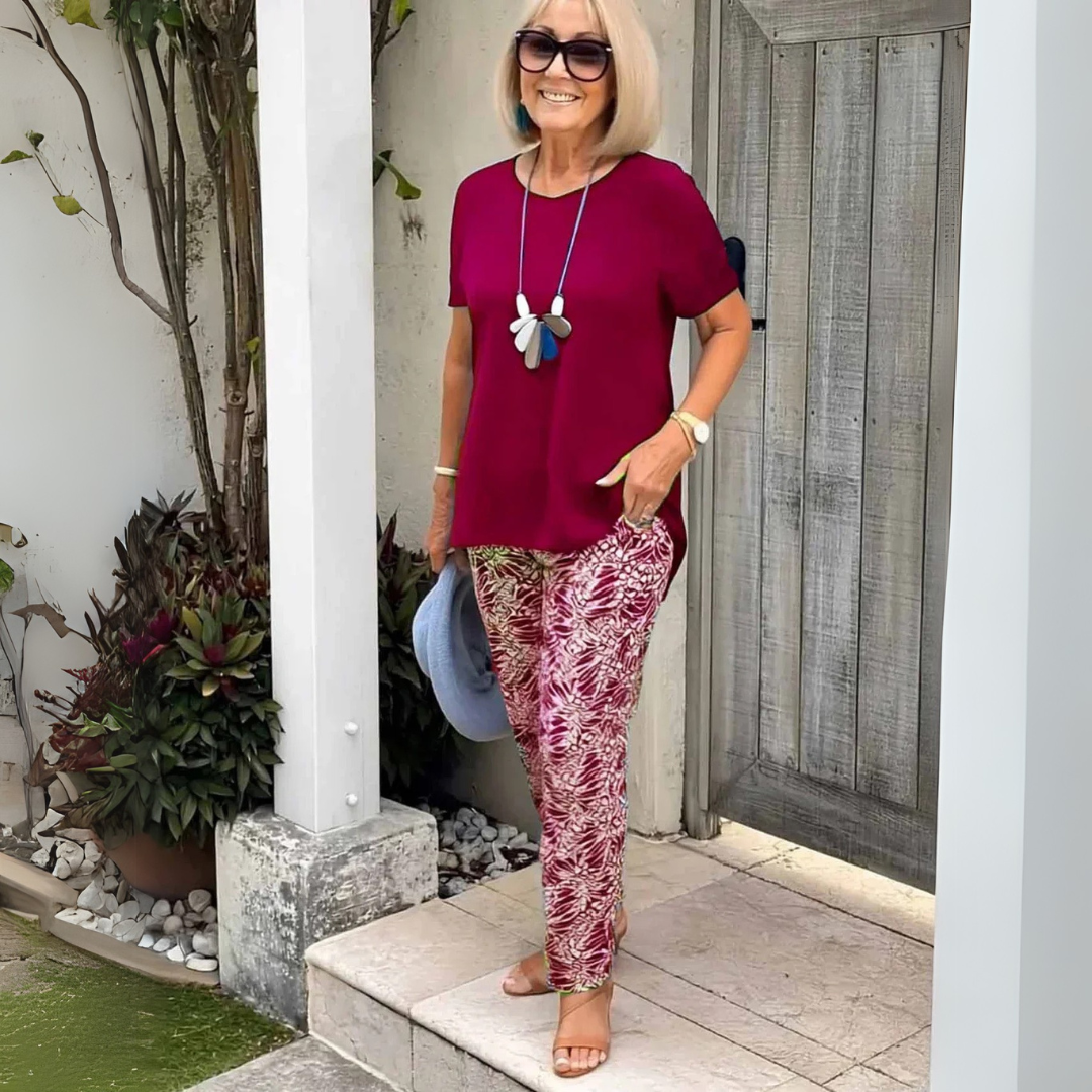 Maribel | Printed Trousers Two-Piece Set