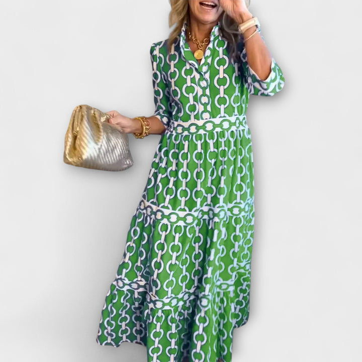 Marisol | Chic Pattern Midi Dress