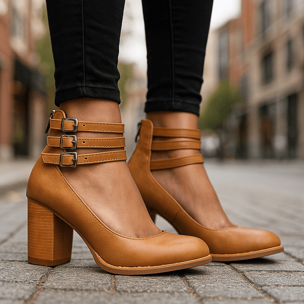 Averia | Women’s Strappy Block Heel Pumps