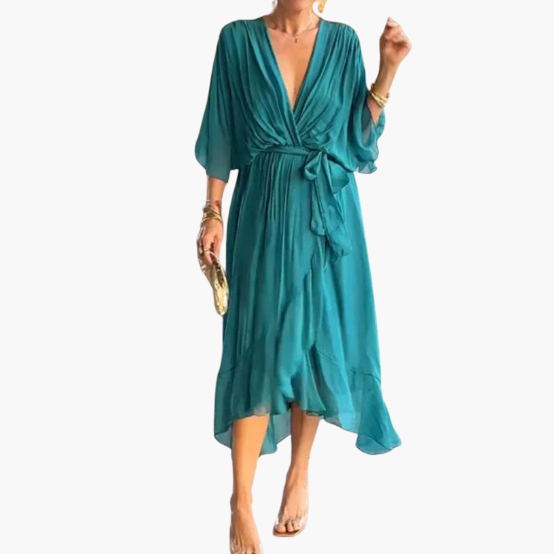 Leonie | Elegant Tie-Waist Midi Dress
