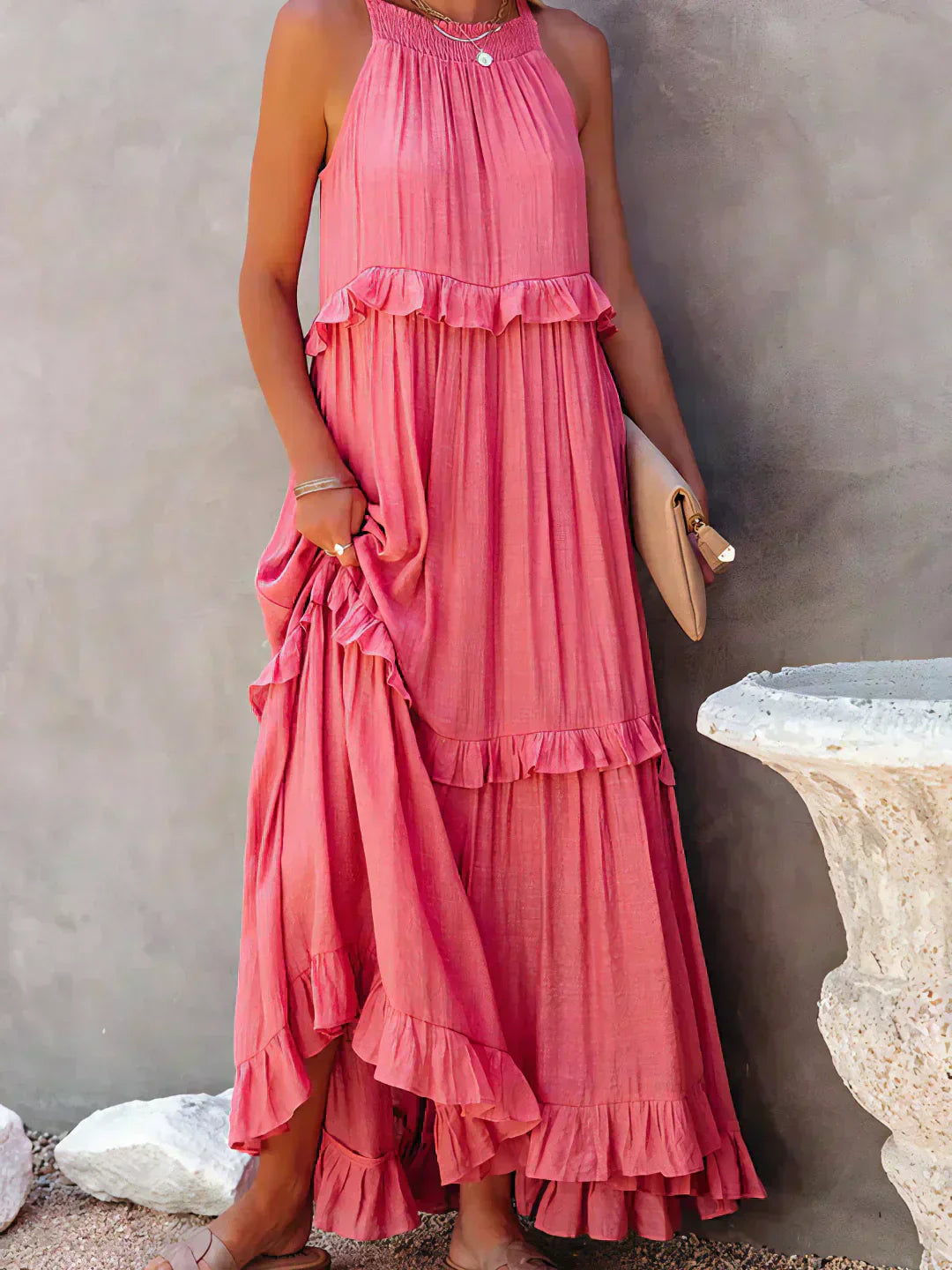 Zerina | Flowing Ruffle Maxi Dress