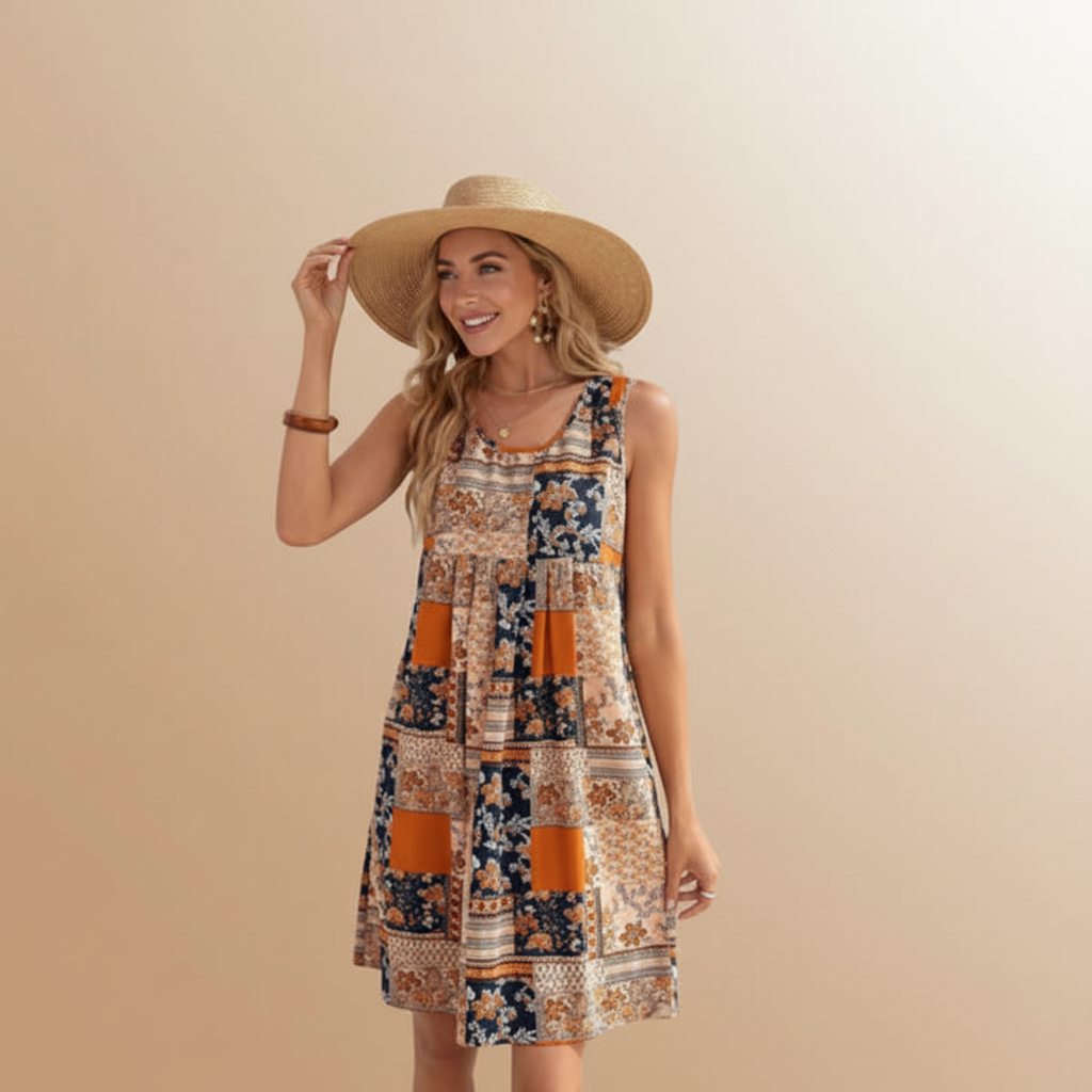 Lunara | Boho Patchwork Summer Dress
