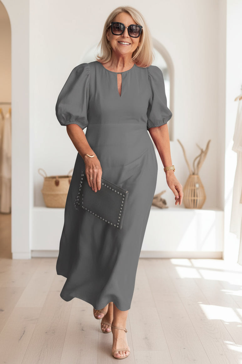 Marcelline | Flattering Puff Sleeve Midi Dress