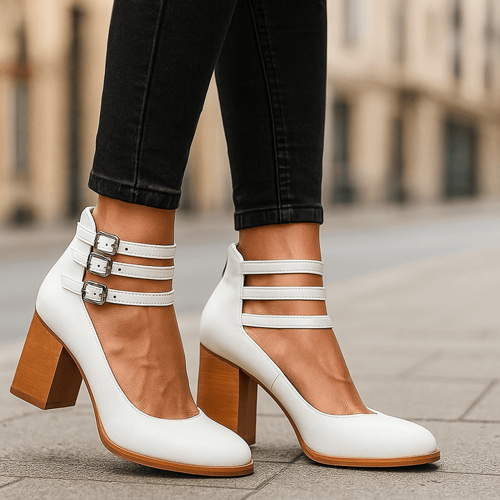 Averia | Women’s Strappy Block Heel Pumps