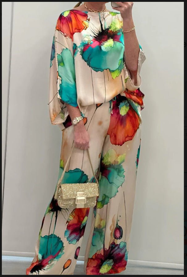 Fiorella | Artistic Print Wide-Leg Set