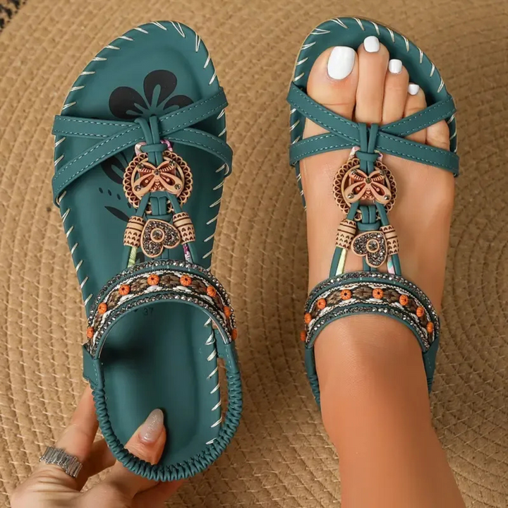 Talitha | Embroidered Boho Comfort Sandals