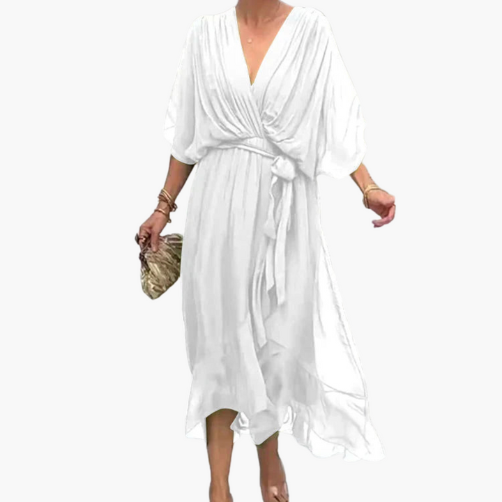 Leonie | Elegant Tie-Waist Midi Dress