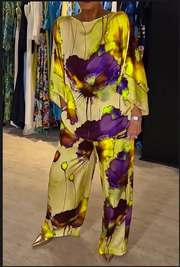 Fiorella | Artistic Print Wide-Leg Set