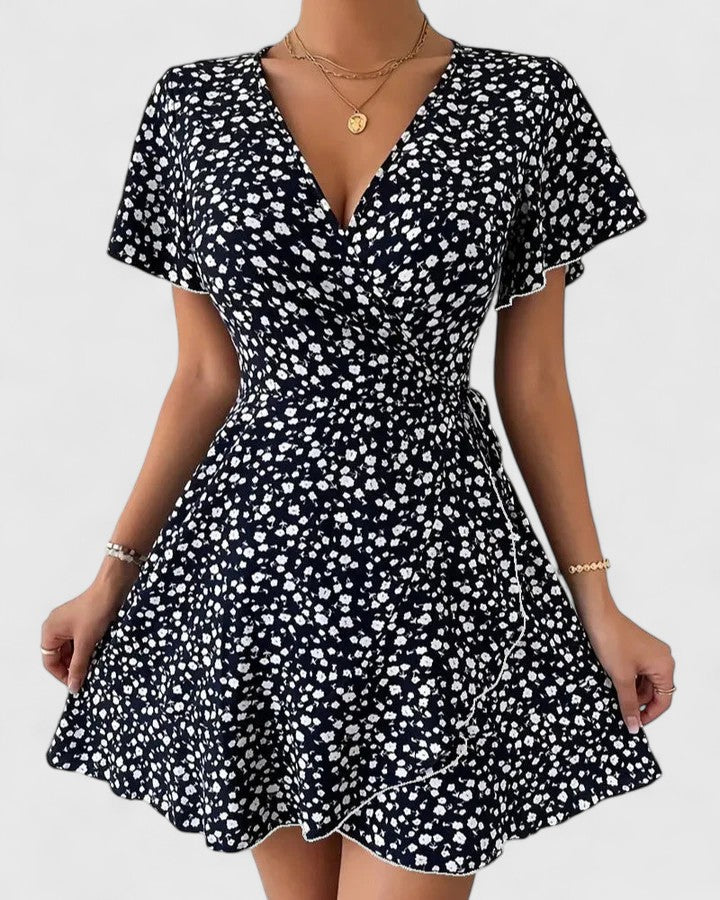 Sandra | Floral Wrap Mini Dress