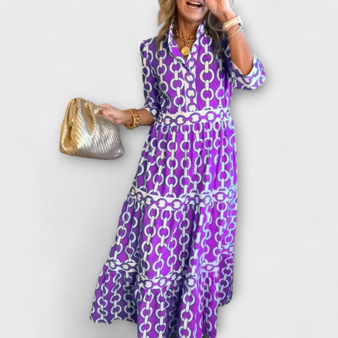 Marisol | Chic Pattern Midi Dress