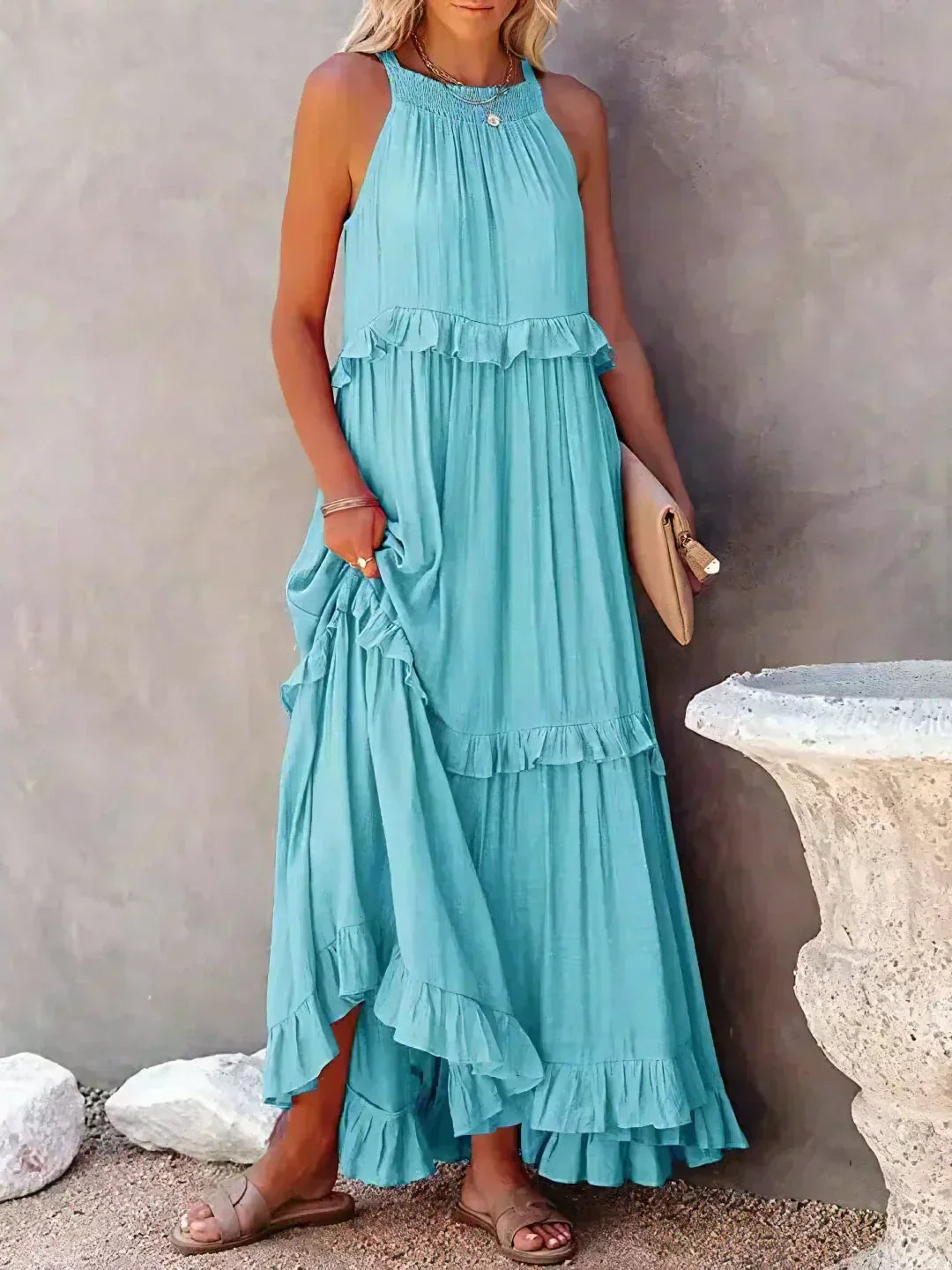 Zerina | Flowing Ruffle Maxi Dress