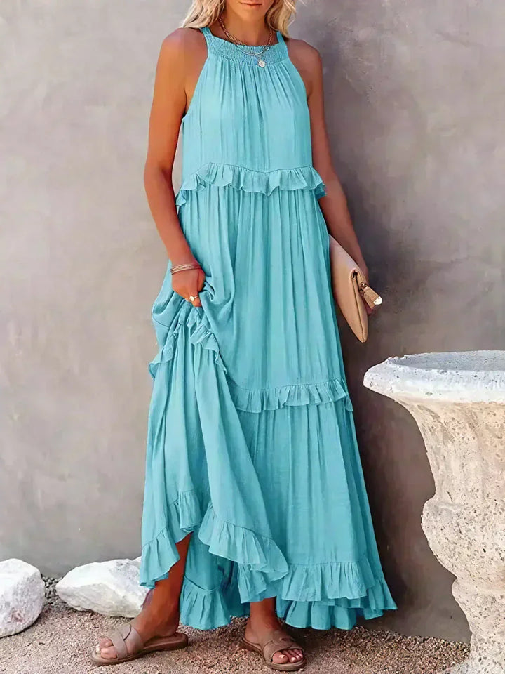 Zerina | Flowing Ruffle Maxi Dress