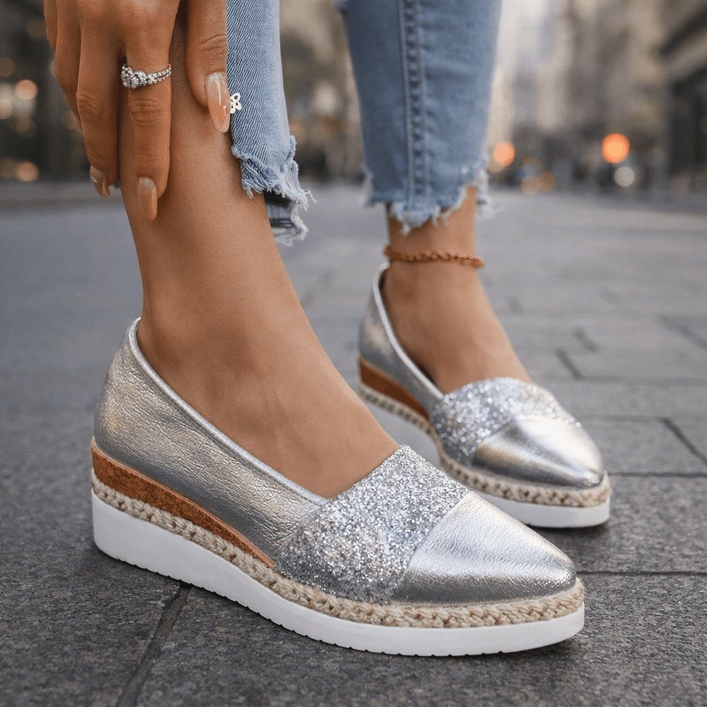 Eloria | Sparkling Platform Slip-On Shoes