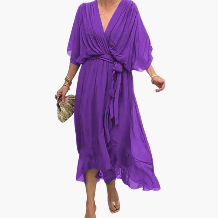 Leonie | Elegant Tie-Waist Midi Dress