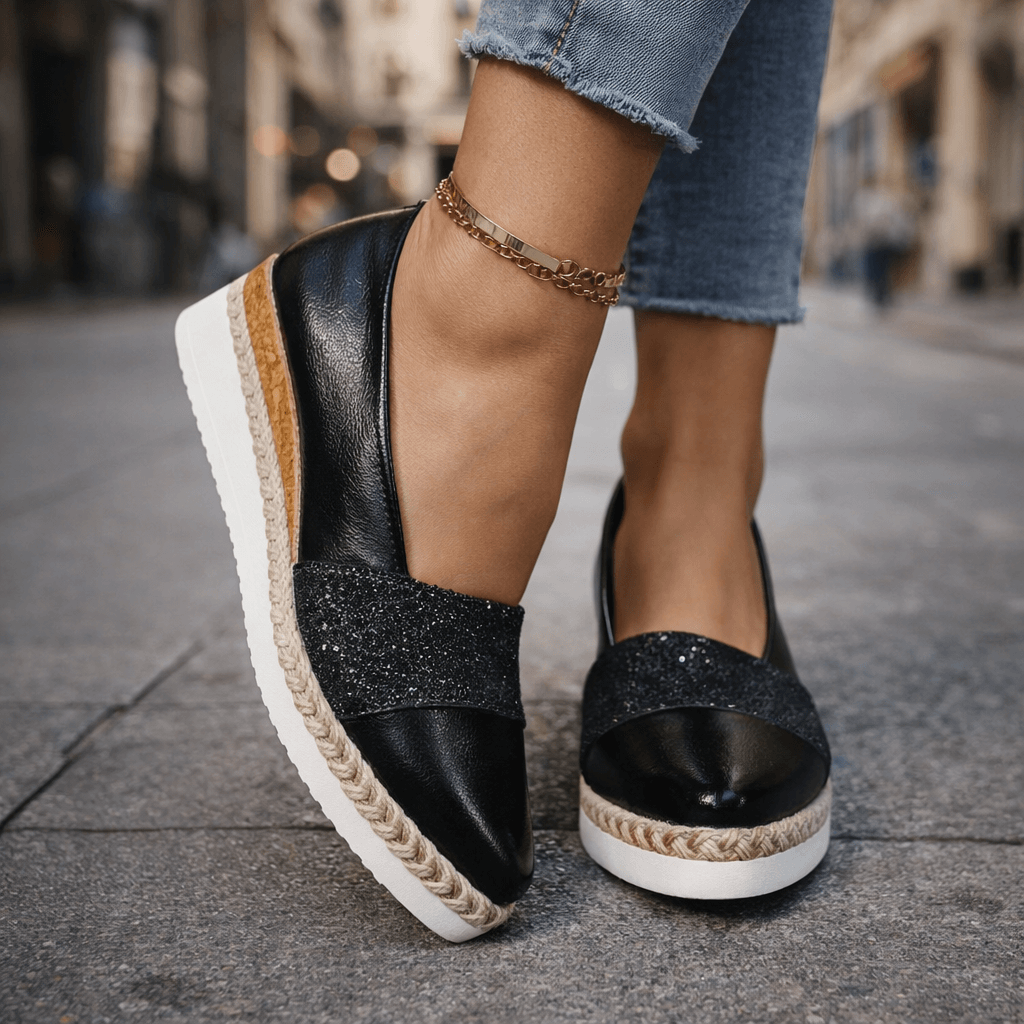 Eloria | Sparkling Platform Slip-On Shoes