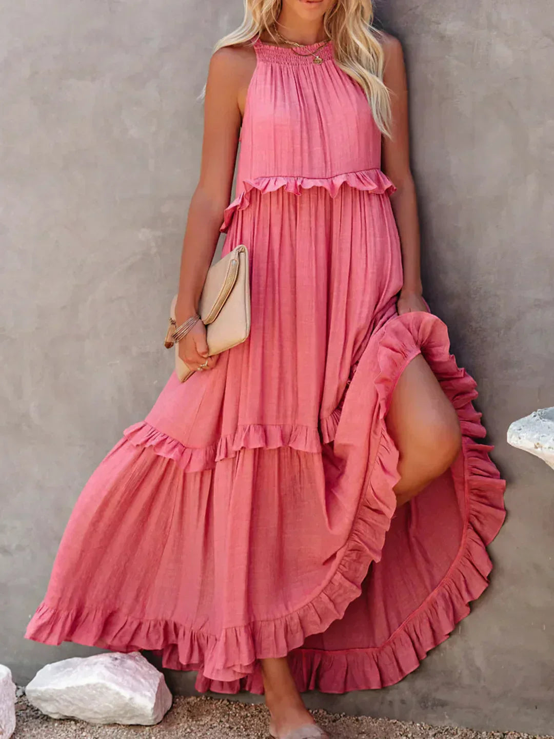 Zerina | Flowing Ruffle Maxi Dress