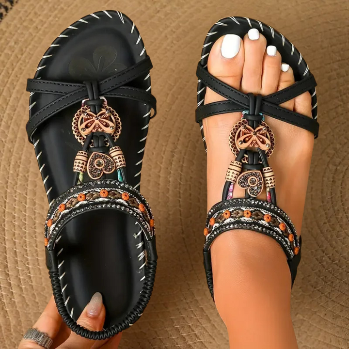 Talitha | Embroidered Boho Comfort Sandals