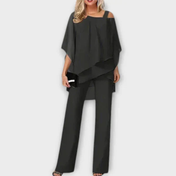Celeste | Elegant Chiffon Layered Pant Set