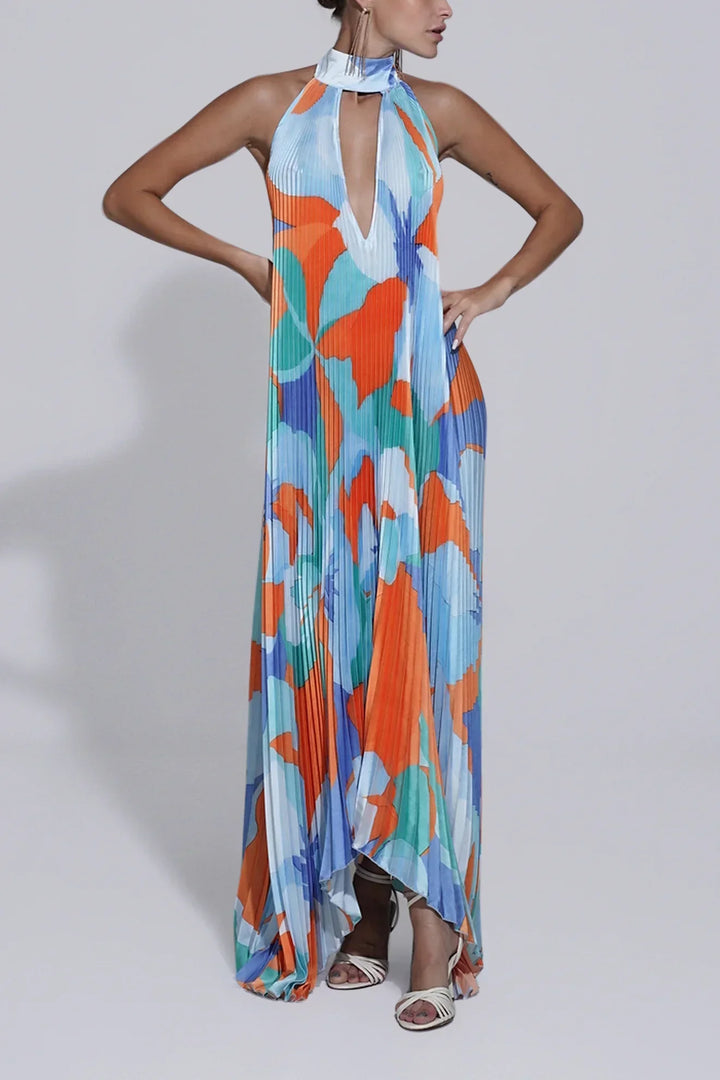 Lyra | Pleated Backless Maxi Dress
