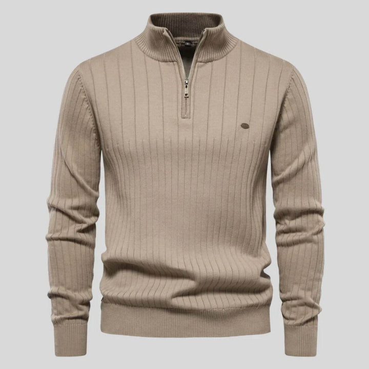Alaric | Quarter-Zip Ribbed Sweater