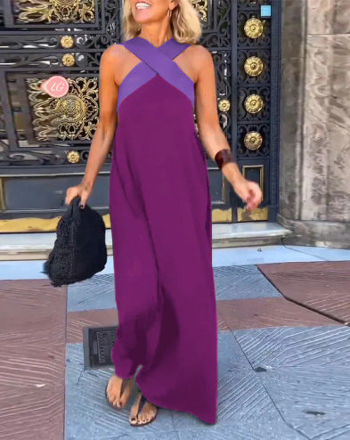 Elowen | Cross-Neck Flowing Maxi Dress