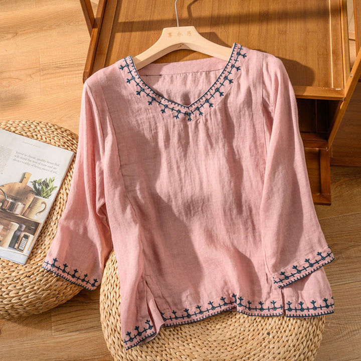 Leona | Embroidered Casual Blouse
